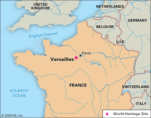 Версаль на карте Франции