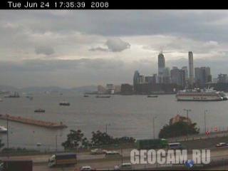 Веб-камера с видом на порт Виктория, Гонконг