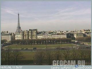 Веб-камера Парижа: Эйфелева башня