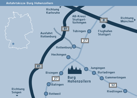 Гогенцоллерн замок карта