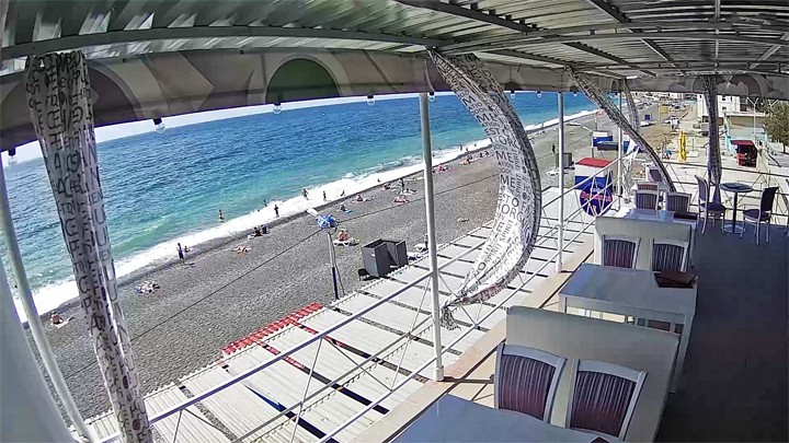 Веб-камреа на пляже кафе Веранда, Рыбачье, Крым