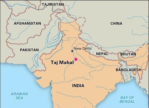 Тадж Махал на карте